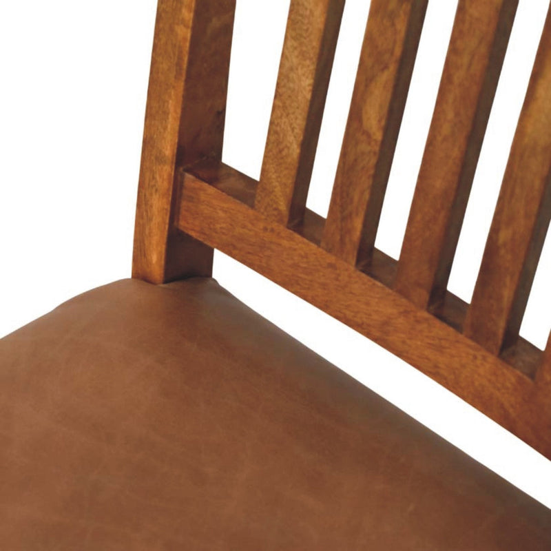 Solid Wood Leather Slatted Dining Chair, photo 6 of 10