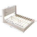 Platform Bed Frame With Headboard, Floor Standing Design by HouseOfZazla
