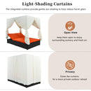 U_STYLE Outdoor Double Chaise Lounge Daybed with Curtains by HouseOfZazla
