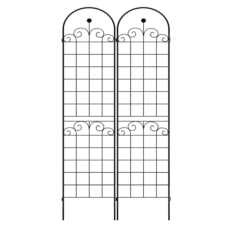 2 Pack Metal Garden Trellis for Climbing Plants Outdoor 86.7" x 19.7" Rustproof Plant Support Rose Trellis Netting Trellis Black