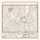 Vintage Map of Modoc County, California 1935