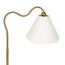 Ornate - Ring Base Curved Table Lamp With Triangle Drum Shade - Gold / White by HouseOfZazla
