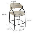 25'' Seat Height Modern Fabric Bar Stools with Back by HouseOfZazla