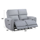 Jeromie - Power Motion Loveseat With USB Port - Gray Synthetic Leather by Unique Piece Furniture