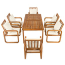 7 Pieces Patio Dining Set Outdoor Dining Table and Chairs