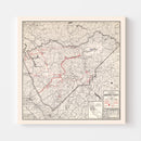 Vintage Map of Mariposa County, California 1935