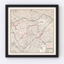 Vintage Map of Mariposa County, California 1935