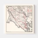 Vintage Map of Marin County, California 1935