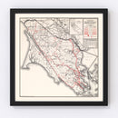 Vintage Map of Marin County, California 1935