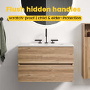 Gloria 30" Wall Mounted Rough Oak Bathroom Vanity by HouseOfZazla