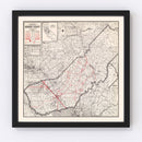 Vintage Map of Madera County, California 1935