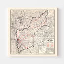 Vintage Map of Yuba County, California 1935