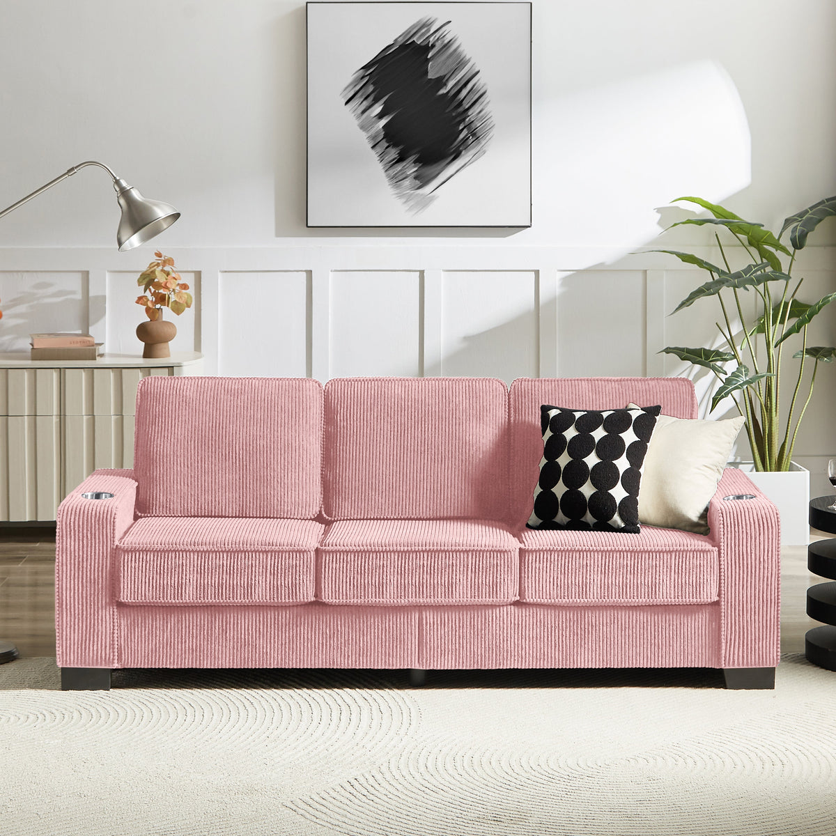 Modern Corduroy 3-Seater Sofa, photo 4 of 11