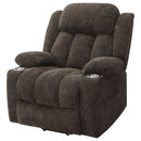 Beca - Upholstered Power Lift Recliner With Cupholders And USB Charging by HouseOfZazla