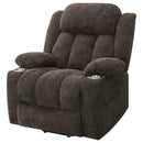 Beca - Upholstered Power Lift Recliner With Cupholders And USB Charging by HouseOfZazla