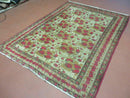 5' X 6' Antique Handmade India Floral Oriental Wool Rug Roses Flowers Traditional Contemporary Design