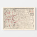 Vintage Map of Tulare County, California 1935
