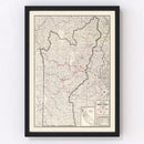 Vintage Map of Trinity County, California 1935