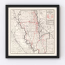 Vintage Map of Sutter County, California 1935