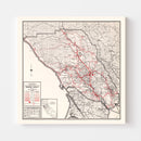 Vintage Map of Sonoma County, California 1935