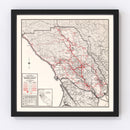 Vintage Map of Sonoma County, California 1935
