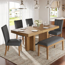 TOPMAX Farmhouse Extendable Wood Dining Table Set for 6 by HouseOfZazla