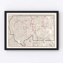 Vintage Map of Siskiyou County, California 1935