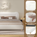 Minimalist Curved Headboard Teddy Bear Plush Bed - King by HouseOfZazla