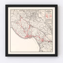 Vintage Map of Santa Cruz County, California 1935