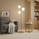 Brilliance - Modern Floor Lamp, Opal Shades And Round Base - Clear / Gold by HouseOfZazla