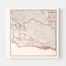 Vintage Map of Santa Barbara County, California 1935