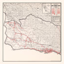 Vintage Map of Santa Barbara County, California 1935