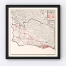 Vintage Map of Santa Barbara County, California 1935