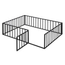 Metal Floor Bed Frame With Fence And Door by Unique Piece Furniture