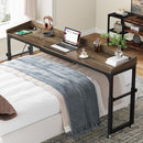 Adjustable Overbed Table With Wheels, Queen Size Mobile Desk - Dark Gray by HouseOfZazla
