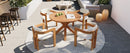 5-Piece Outdoor Acacia Wood Round Dining Set by HouseOfZazla