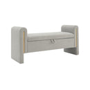 Modern Teddy Upholstered Large Bed End Bench With Arms And Storage by Unique Piece Furniture