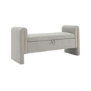 Modern Teddy Upholstered Large Bed End Bench With Arms And Storage by HouseOfZazla