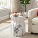 19.29"H Modern Outdoor Concrete Side Table