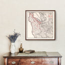 Vintage Map of San Mateo County, California 1935
