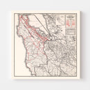 Vintage Map of San Mateo County, California 1935