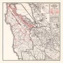 Vintage Map of San Mateo County, California 1935