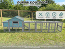 141" Large Wooden Chicken Coop with Nesting Box and Wire Fence by HouseOfZazla