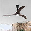 52" Solid Wood Blades Ceiling Fan with Light and Remote Control by HouseOfZazla