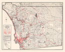 Vintage Map of San Diego County, California 1935