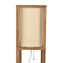 Pinnacle - Shelf Floor Lamp For Bedroom / Living Room, Long Shade - Natural Wood / White by HouseOfZazla