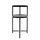 Round Coffee Table With Storage Tray 2 Tier Oval End Tables Wooden Small Side Table For Living Room by HouseOfZazla