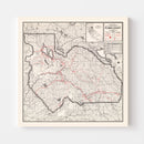 Vintage Map of Plumas County, California 1935