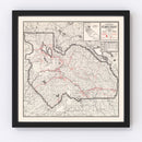 Vintage Map of Plumas County, California 1935