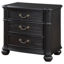 Taylor - 3 Drawer Nightstand With Felt Lined Top Drawer - Black by HouseOfZazla
